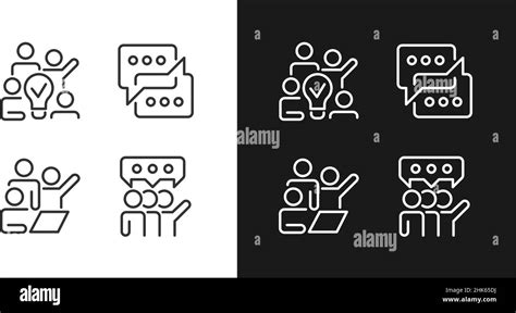 Group Tasks Pixel Perfect Linear Icons Set For Dark Light Mode Stock