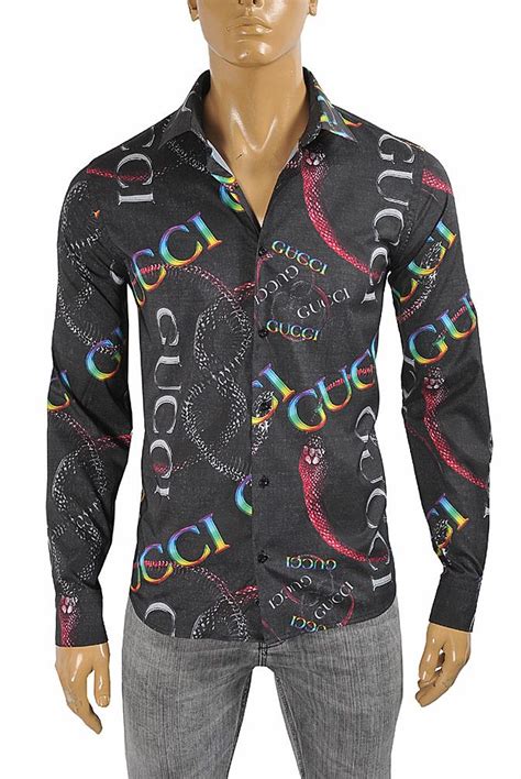 Mens Designer Clothes Gucci Mens Dress Shirt With Logo Print 395