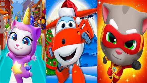 Super Wings Jett Run Vs Talking Tom Gold Run Vs Talking Tom Hero Dash