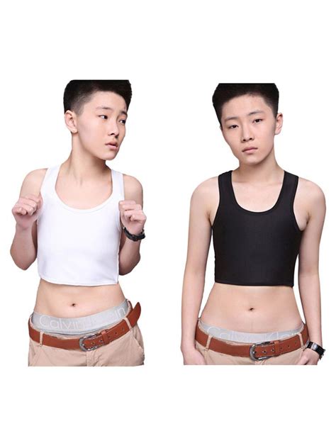 Girl Tomboy Les Lesbian Short Vest Bra Midriff Flat Chest Binder