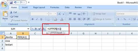 Cara Merubah Huruf Kecil Menjadi Huruf Besar Di Excel