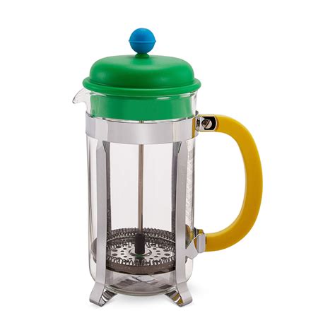 Caffettiera French Press In Color Green Yellow Coffee Tea Coffee