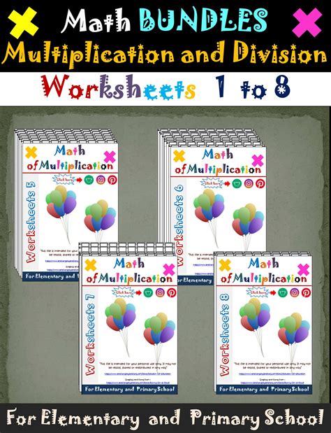 Math Multiplication And Division Bundles Math Worksheets Math Word