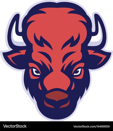 Bison Head Mascot Royalty Free Vector Image Vectorstock