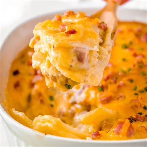 Cheesy Scalloped Potatoes And Ham In Crockpot