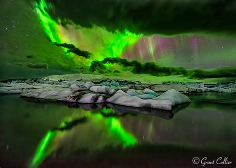 Jokulsarlon Glacier, Aurora Borealis, Iceland Nature Photography