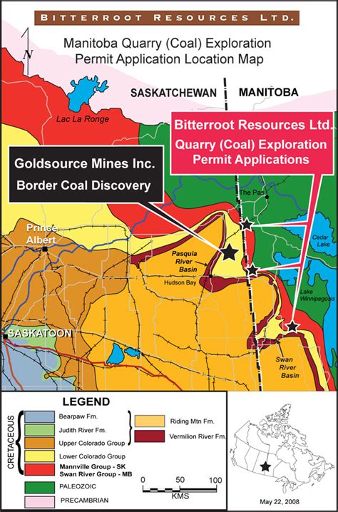 Bitterroot Resources Ltd Manitoba Quarry Coal Exploration Permit