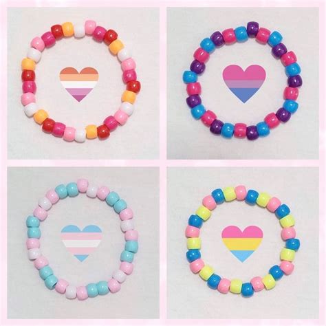 Lgbtqia Pride Flag Kandi Bracelets Etsy Kandi Bracelets Diy Kandi