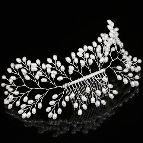 Bridal Wedding Hair Comb Handmade Pearls Headpiece... – Grandado