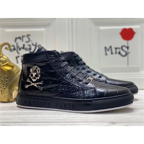 Jual Sepatu Philipp Plein Sneaker Boots Mirror Shoes Men High End Kulit