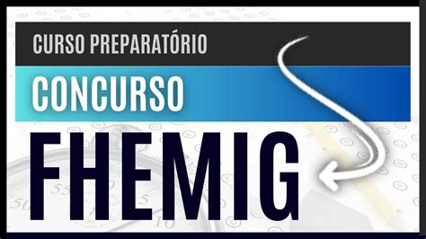 Concurso P Blico Fhemig Curso Espec Fico Para O Cargo De T Cnico