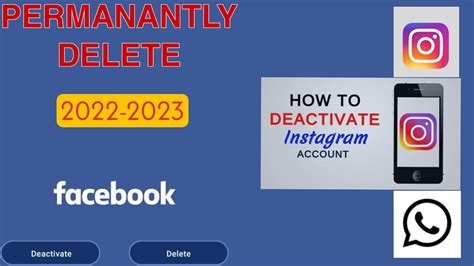 How To Deactivate Instagram Account Permanently Delete Facebook And