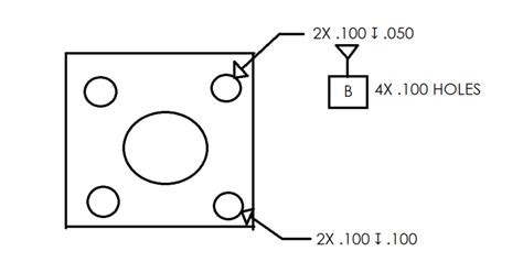 Hole Pattern As Datum With Different Hole Depths Drafting Standards