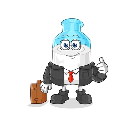 Flasche milch büroangestellter maskottchen cartoon vektor Premium Vektor