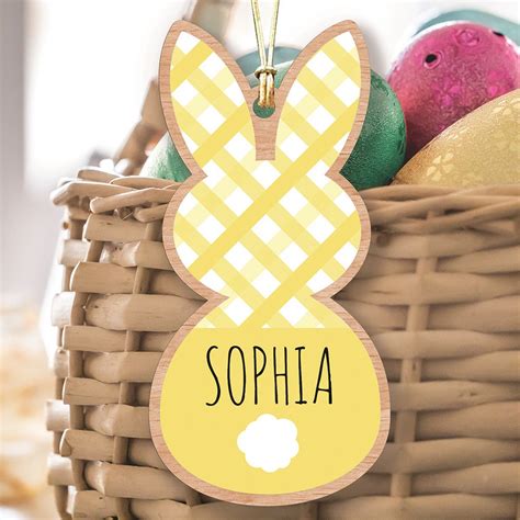 Bunny Shaped Personalized Easter Basket Tag GiftsForYouNow