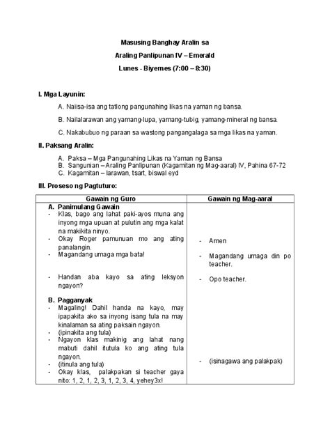 Semi Detailed Lesson Plan In Araling Panlipunan Printable Templates Free