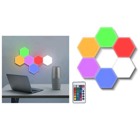 Hongu Set 6 3pz Luci Da Parete LED RGB Esagonali Applique Con Telec