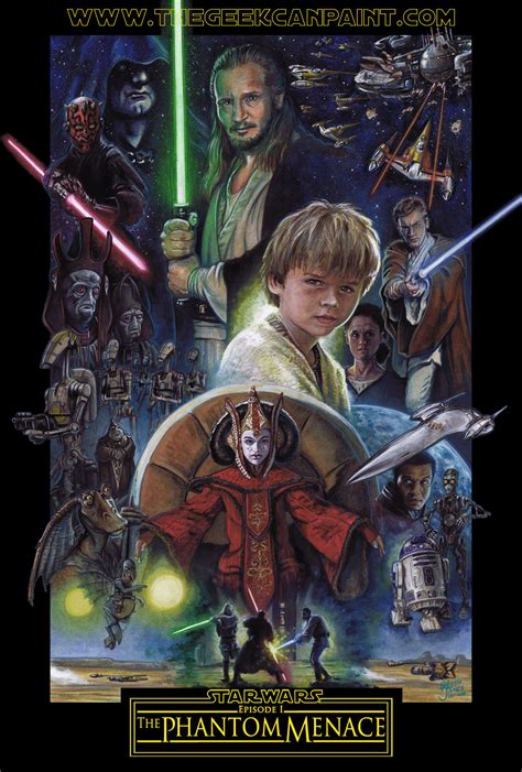 Star Wars Episode One The Phantom Menace By Thegeekcanpaint On Deviantart