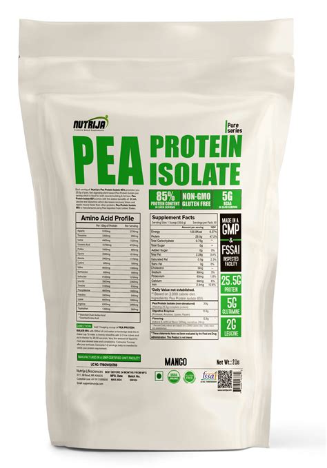 Buy Pea Protein Isolate 85% with Natural Digestive Enzymes | 100% Vegan & Plant-Based, Non-GMO ...