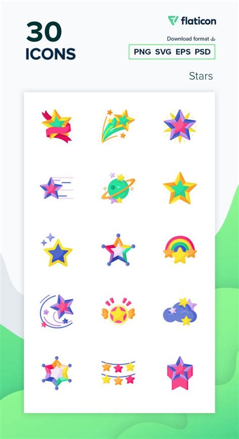 Colorful Stars Stickers On A White Background