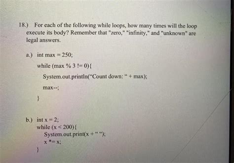 Solved 18 For Each Of The Following While Loops How Many Chegg