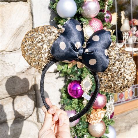 ゴールドデザイン！東京ディズニーランド ミニースパンコールカチューシャ