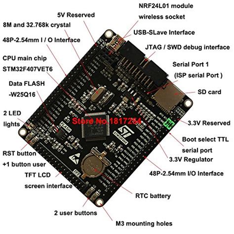 Stm32f407vet6 Stm32 Cortex M4 Mcu Core Board Development Board Nrf2410 Fmsg Sd Cardshenzhen