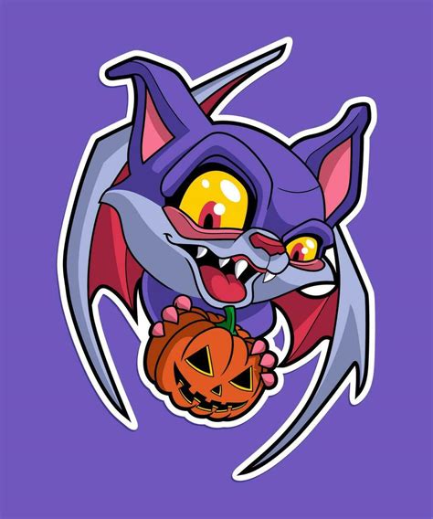 Vampire Bat Halloween. Spooky Horror Cartoon Illustration Style ...