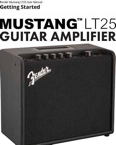 Fender Mustang LT25 manual