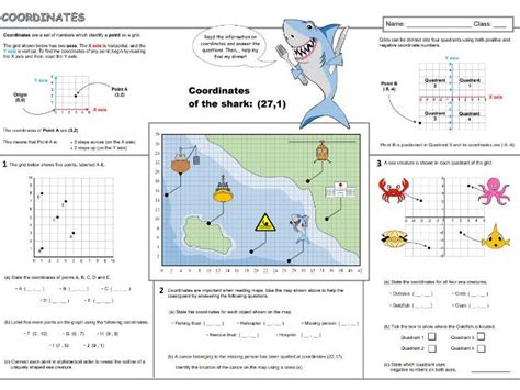 Coordinates 4 Quadrants Teaching Resources