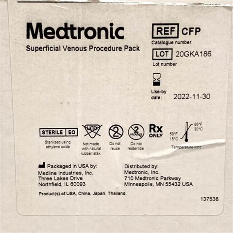 New MEDTRONIC REF CFP, Superficial Venous Procedure Pack, EXP 2022-11 ...