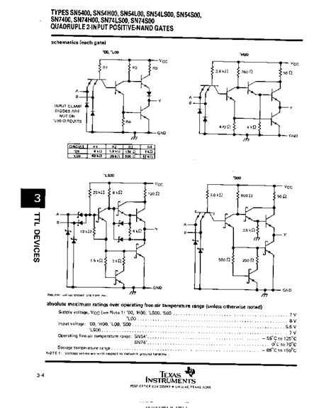 Sn Ls Datasheet Pages Ti Quadruple Input Positive Nand Gates