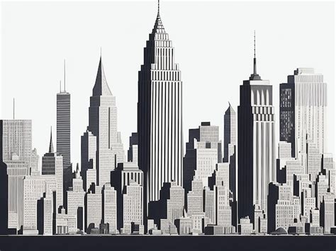 Premium AI Image | New York city silhouette with white background