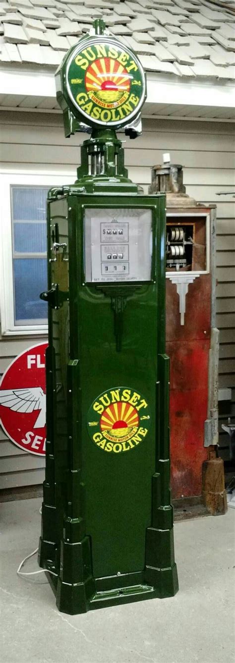 Restored Original Sunset Gas Pump Rare Vintage Gas Pumps Old Gas