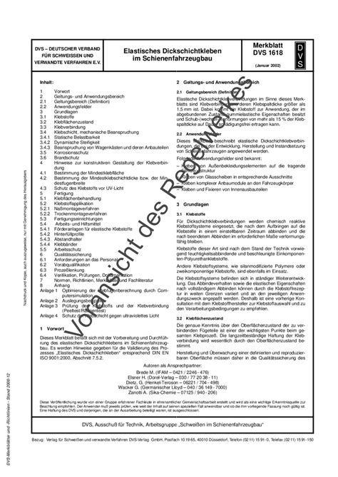 Merkblatt DVS 1618 01 2002 Schweißen im Schienenfahrzeugbau DVS