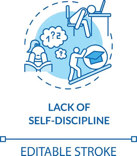 Lack Of Self Discipline Concept Icon Course Outline Online Vector