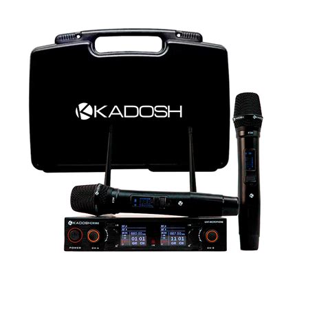 Microfone Kadosh K 502M Preto Duplo Sem Fio Recarregável Profissional