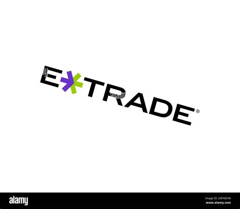 E Trade, rotated logo, white background B Stock Photo - Alamy