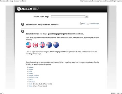Pdf Zazzle Recommended Image Sizes And Resolution Dokumentips