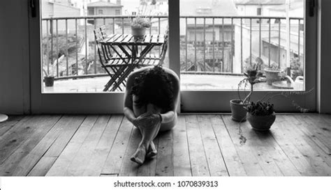 Sad Woman Naked Her House Stock Photo 1069684076 Shutterstock