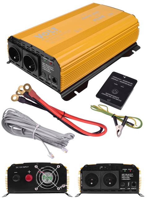 PRZETWORNICA SAMOCHODOWA PEŁNY SINUS VOLT POLSKA 12V 1500W 3000W USB