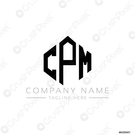 Cpm Letter Logo Design With Polygon Shape Cpm Polygon And Stock