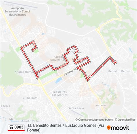 Rota da linha 0903 horários paradas e mapas Eustáquio Gomes T I