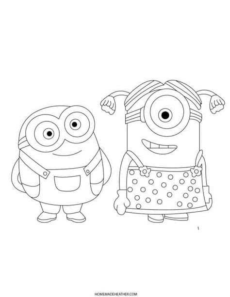 Free Printable Minion Coloring Pages Homemade Heather