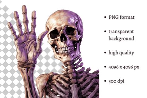 Purple Halloween Skeleton PNG Clipart Graphic by MashMashStickers ...