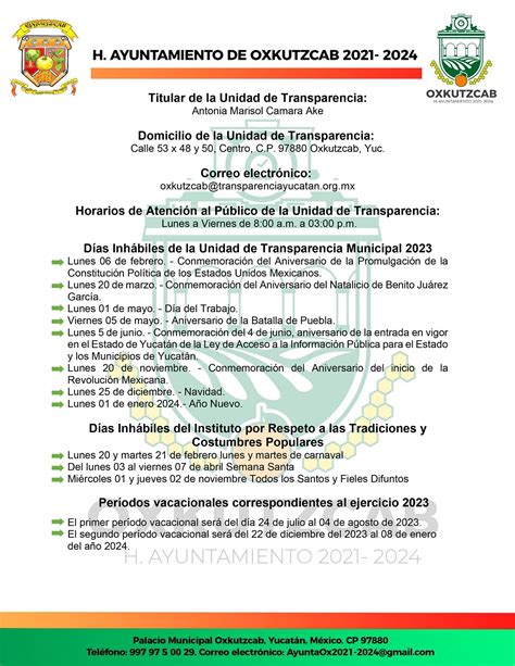 Unidad De Transparencia H Ayuntamiento Oxkutzcab