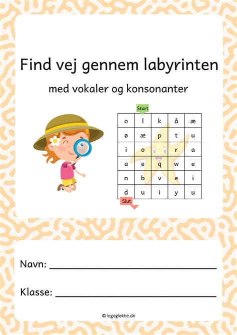 Labyrinter Med Vokaler Og Konsonanter Leg Og Lektie