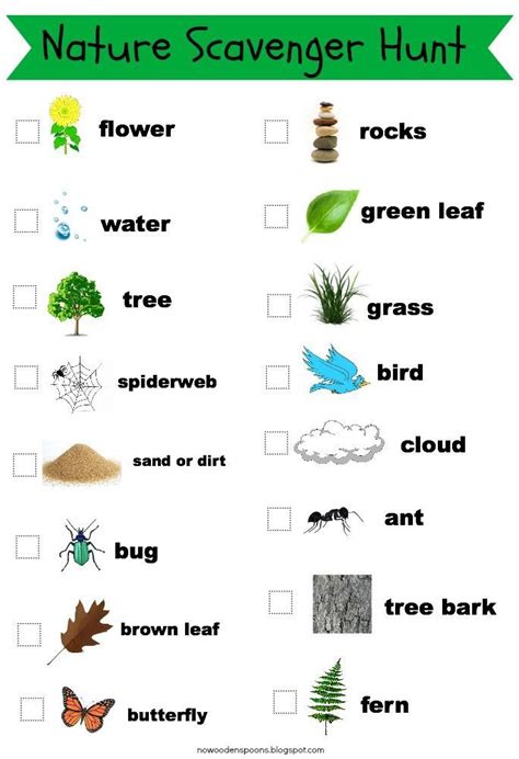 Nature Scavenger Hunt Free Printable