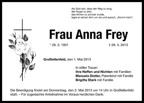 Traueranzeigen Von Anna Frey Trauer Nn De