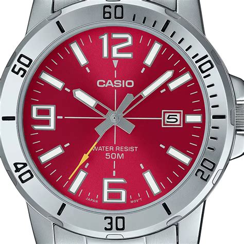 Casio Enticer MTP VD01D 4BVUDF Red Dial Men S Watch